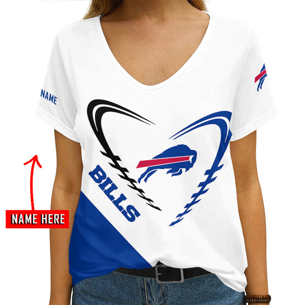Buffalo Bills 1 (68) Personalized V-neck Women T-shirt