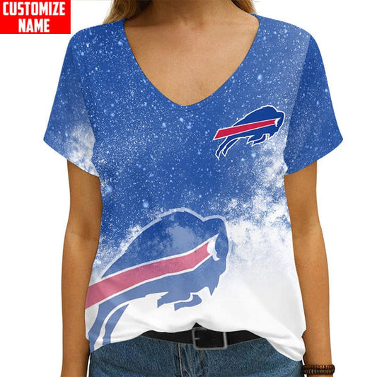 Buffalo Bills 1 (70) Personalized V-neck Women T-shirt