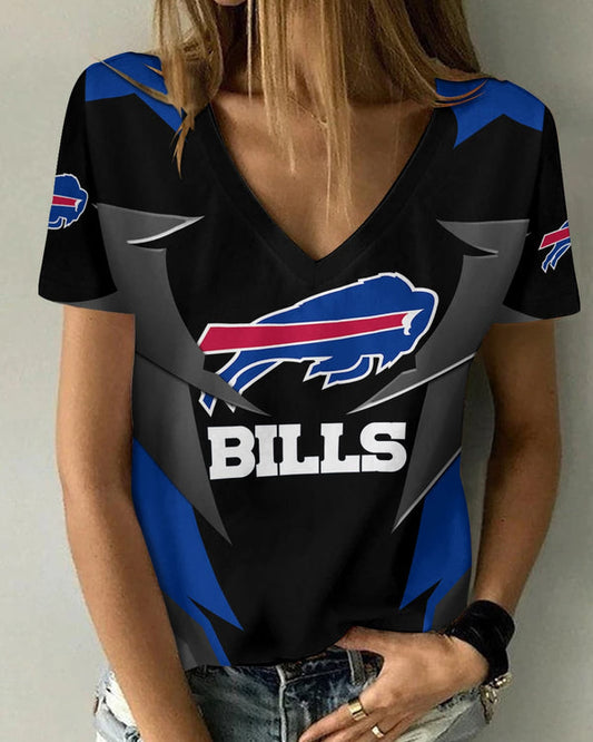 Buffalo Bills 1 (71) Personalized V-neck Women T-shirt