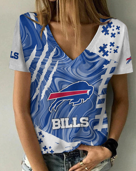 Buffalo Bills 1 (72) Personalized V-neck Women T-shirt