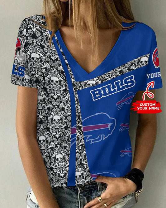 Buffalo Bills 1 (74) Personalized V-neck Women T-shirt