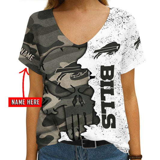 Buffalo Bills 1 (77) Personalized V-neck Women T-shirt