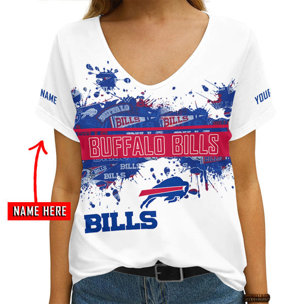 Buffalo Bills 1 (79) Personalized V-neck Women T-shirt