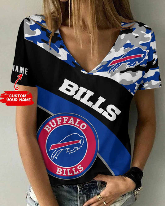 Buffalo Bills 1 (81) Personalized V-neck Women T-shirt