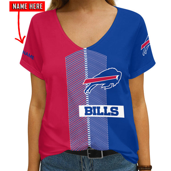 Buffalo Bills 1 (82) Personalized V-neck Women T-shirt