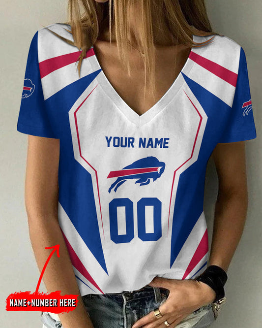 Buffalo Bills 1 (83) Personalized V-neck Women T-shirt