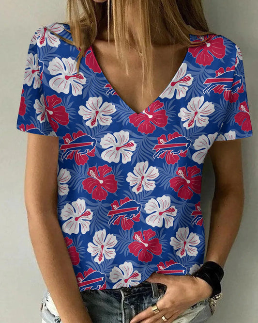 Buffalo Bills 1 (85) Personalized V-neck Women T-shirt
