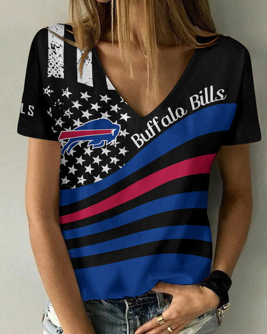 Buffalo Bills 1 (86) Personalized V-neck Women T-shirt