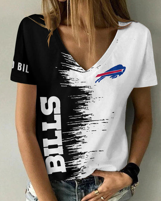 Buffalo Bills 1 (14) Personalized V-neck Women T-shirt