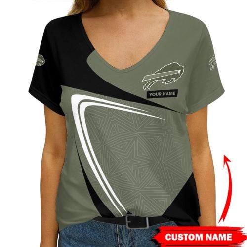 Buffalo Bills 1 (16) Personalized V-neck Women T-shirt