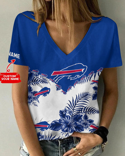 Buffalo Bills 1 (21) Personalized V-neck Women T-shirt