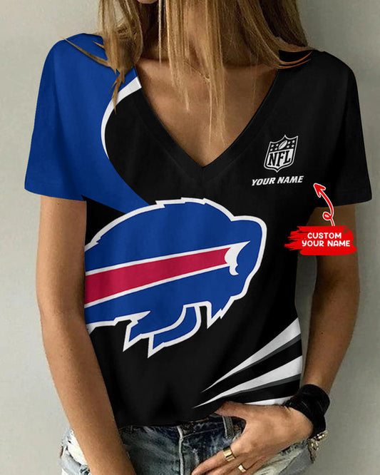 Buffalo Bills 1 (4) Personalized V-neck Women T-shirt