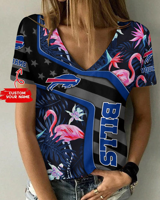 Buffalo Bills 1 (30) Personalized V-neck Women T-shirt