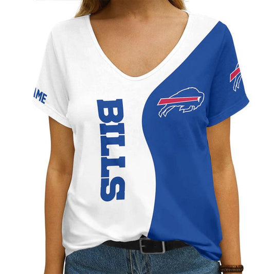 Buffalo Bills 1 (32) Personalized V-neck Women T-shirt