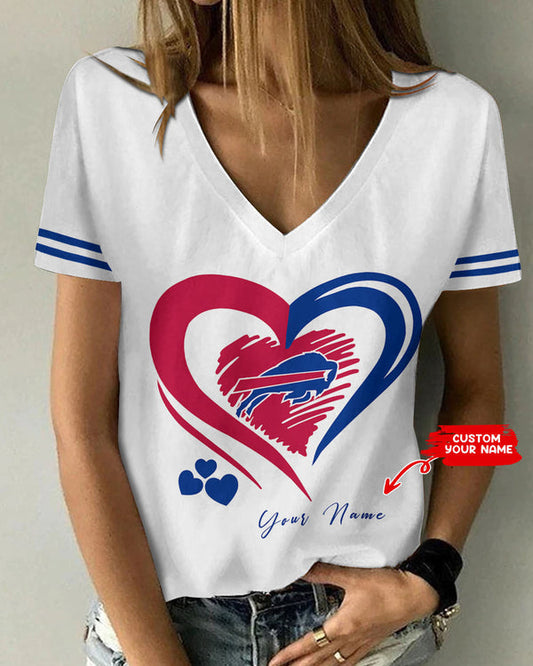 Buffalo Bills 1 (35) Personalized V-neck Women T-shirt