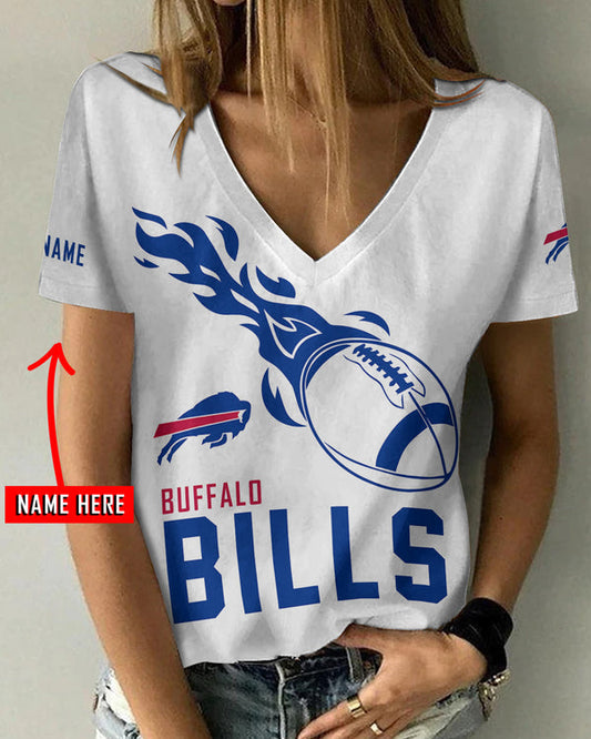 Buffalo Bills 1 (6) Personalized V-neck Women T-shirt