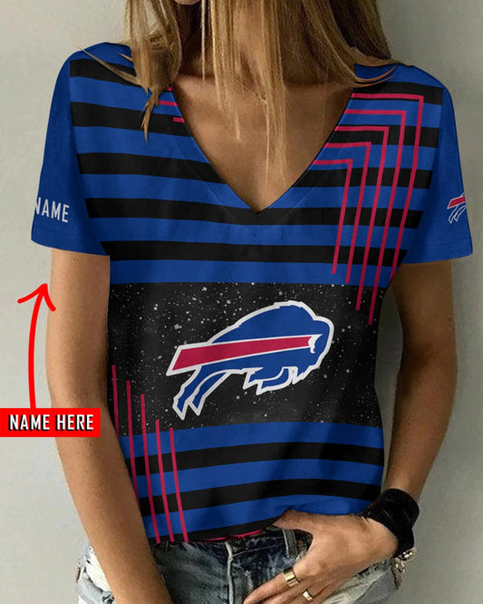 Buffalo Bills 1 (37) Personalized V-neck Women T-shirt
