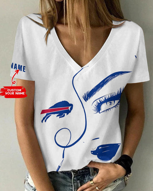 Buffalo Bills 1 (40) Personalized V-neck Women T-shirt