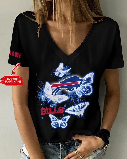 Buffalo Bills 1 (7) Personalized V-neck Women T-shirt