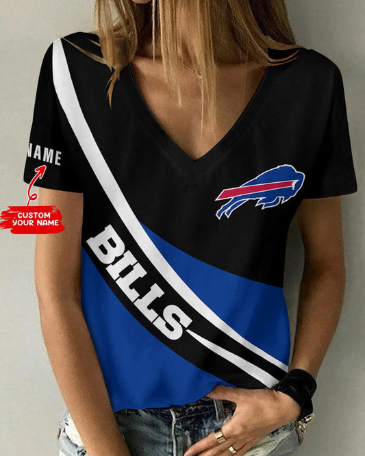 Buffalo Bills 1 (42) Personalized V-neck Women T-shirt