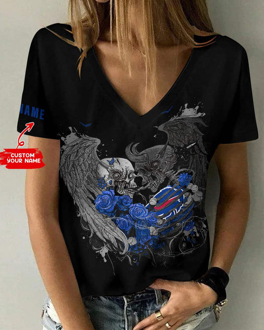 Buffalo Bills 1 (43) Personalized V-neck Women T-shirt