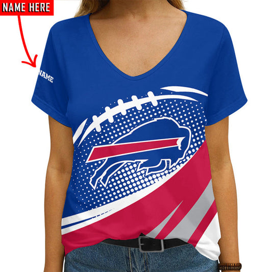 Buffalo Bills 1 (44) Personalized V-neck Women T-shirt