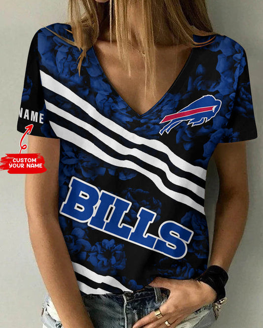Buffalo Bills 1 (45) Personalized V-neck Women T-shirt