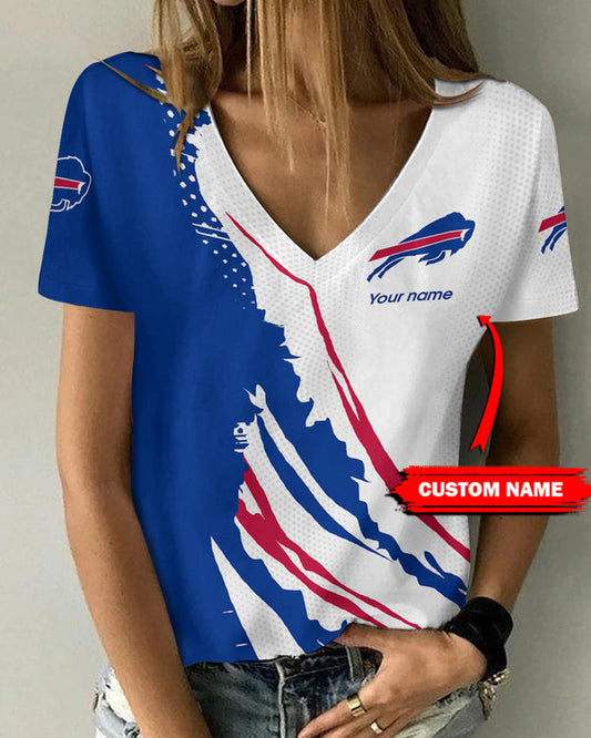 Buffalo Bills 1 (46) Personalized V-neck Women T-shirt