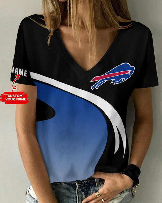 Buffalo Bills 1 (8) Personalized V-neck Women T-shirt
