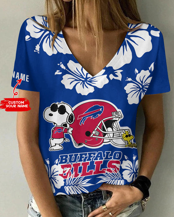 Buffalo Bills 1 (48) Personalized V-neck Women T-shirt