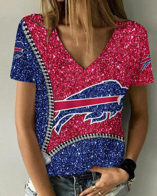 Buffalo Bills 1 (49) Personalized V-neck Women T-shirt