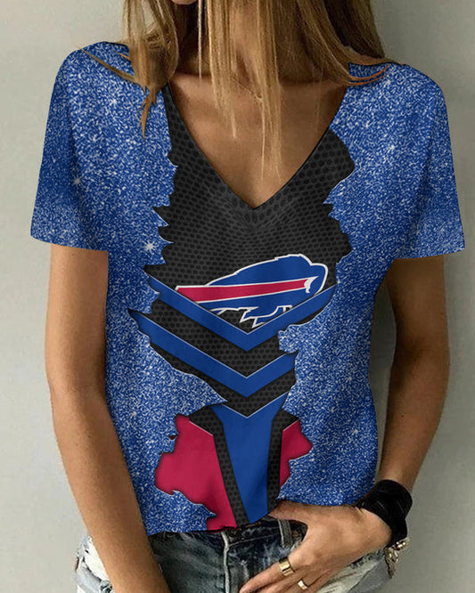 Buffalo Bills 1 (51) Personalized V-neck Women T-shirt