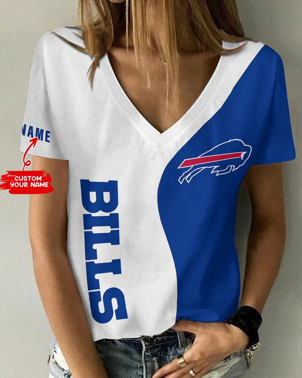 Buffalo Bills 1 (52) Personalized V-neck Women T-shirt