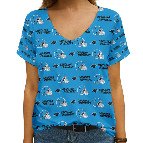 Carolina Panthers 1 (18) Personalized V-neck Women T-shirt
