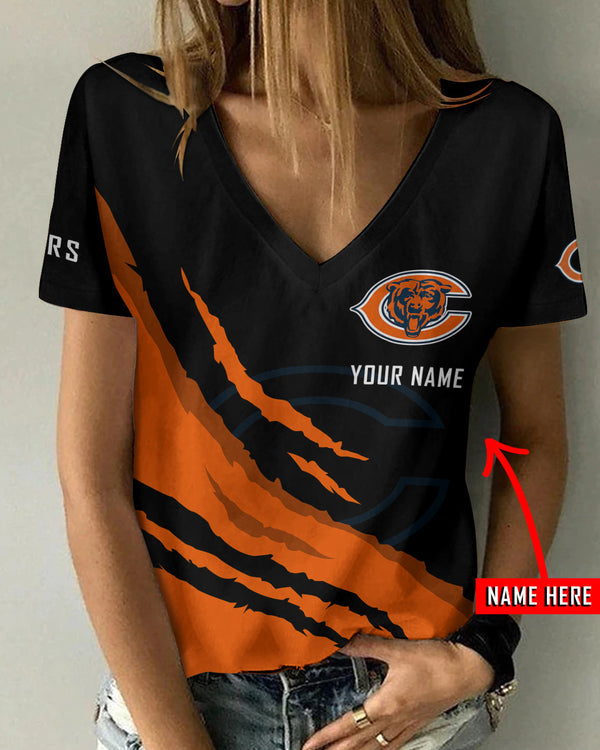 Chicago Bears 1 (14) Personalized V-neck Women T-shirt