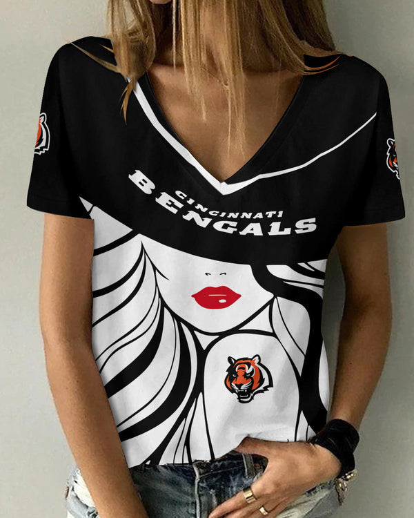 Cincinnati Bengals 1 (18) Personalized V-neck Women T-shirt