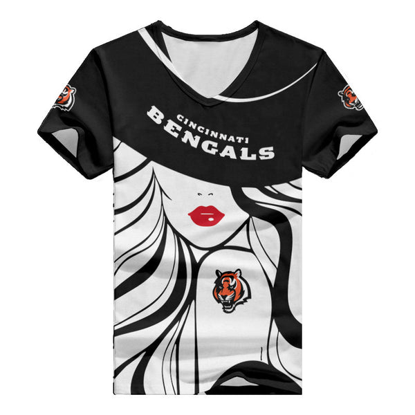 Cincinnati Bengals 1 (18) Personalized V-neck Women T-shirt