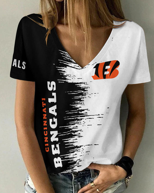 Cincinnati Bengals 1 (31) Personalized V-neck Women T-shirt