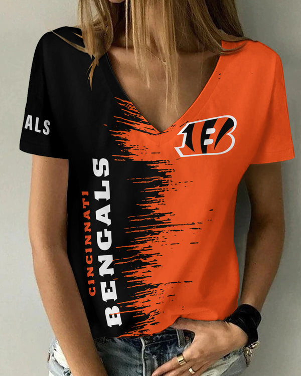 Cincinnati Bengals 1 (31) Personalized V-neck Women T-shirt