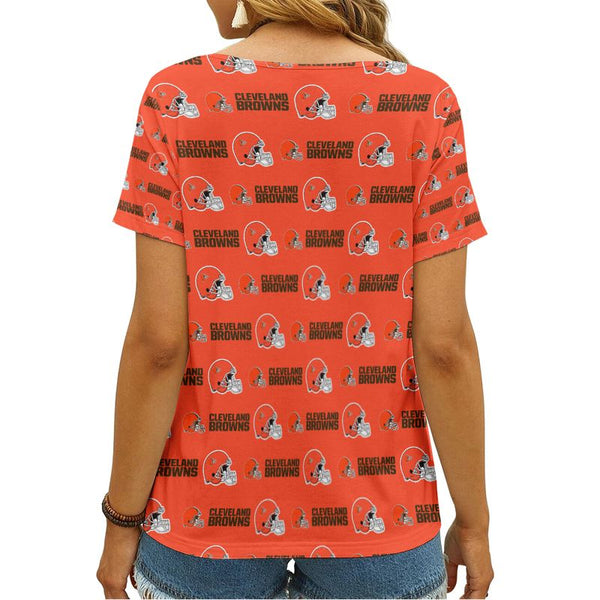 Cleveland Browns 1 (6) Personalized V-neck Women T-shirt