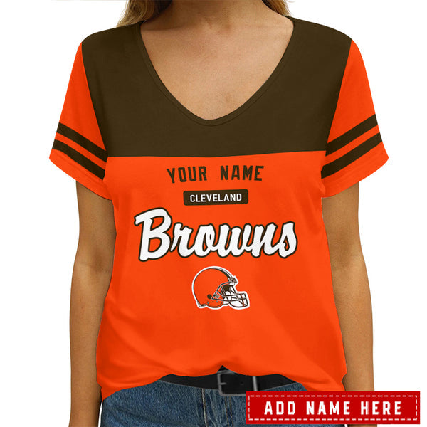 Cleveland Browns 1 (22) Personalized V-neck Women T-shirt