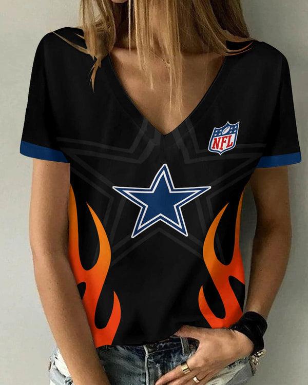 Dallas Cowboys 1 (99) Personalized V-neck Women T-shirt