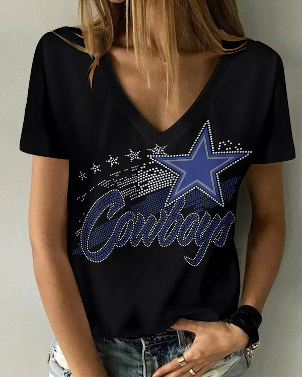 Dallas Cowboys 1 (158) Personalized V-neck Women T-shirt