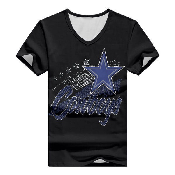 Dallas Cowboys 1 (158) Personalized V-neck Women T-shirt