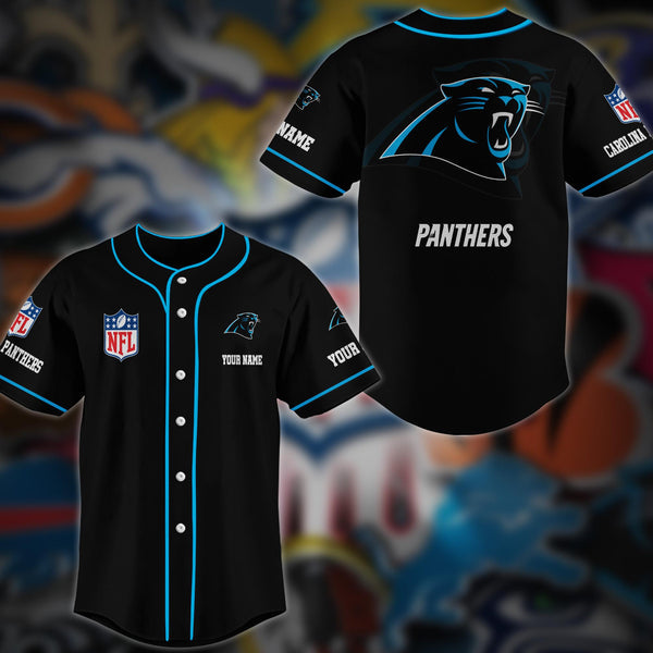 Carolina Panthers Personalized Baseball Jersey 027