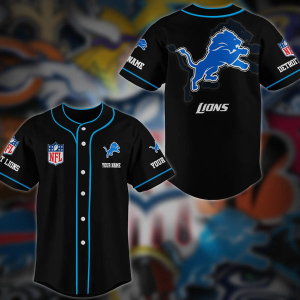 Detroit Lions Personalized Baseball Jersey 046