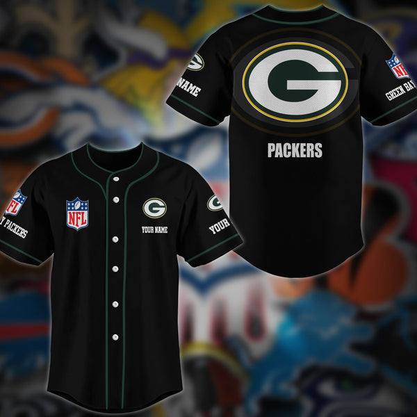 Green Bay Packers Personalized Baseball Jersey 013