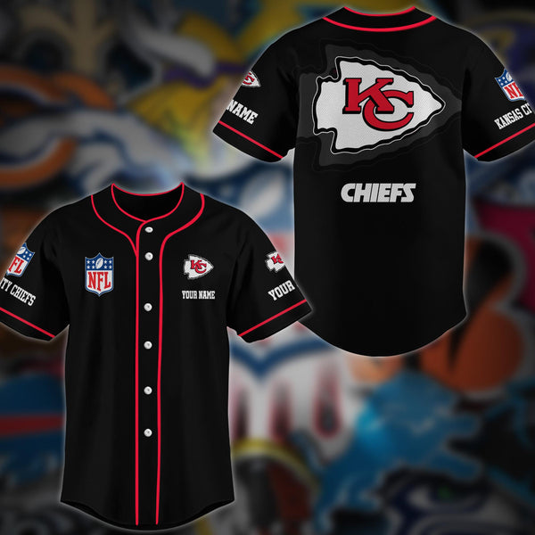 Kansas City Chiefs Personalized Baseball Jersey 005