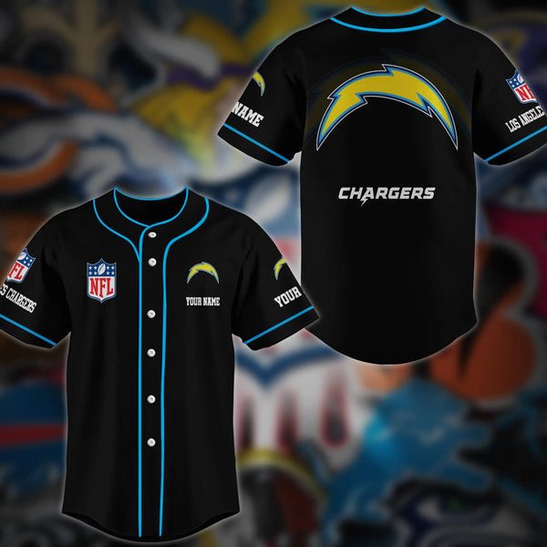 Los Angeles Chargers Personalized Baseball Jersey 007