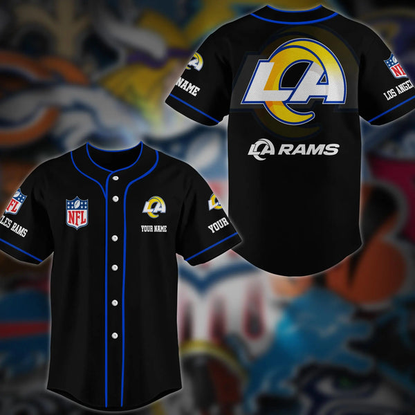 Los Angeles Rams Personalized Baseball Jersey 001